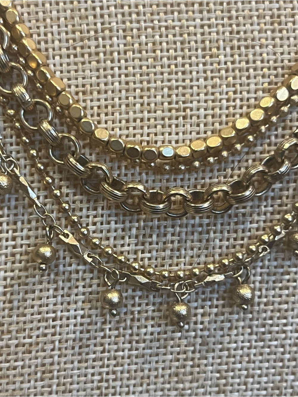 Spartina 449 multi strand gold chain necklace NEW